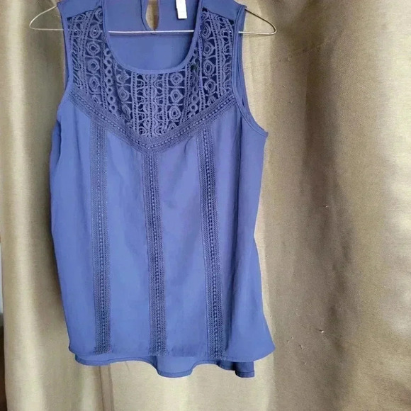 Navy Summer Top Sleeveless Gauzy Light med - Picture 2 of 4